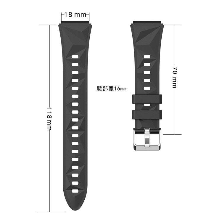 For Huawei Watch GT 5 Pro 42mm / GT 5 41mm / Oppo Watch X2 Mini Silicone Strap 18mm Watch Band Replacement - Green