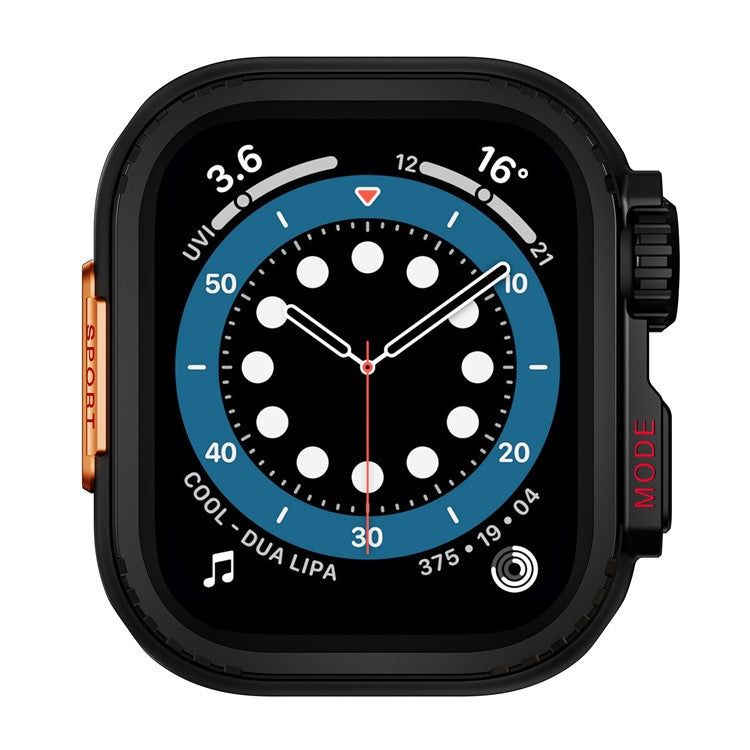 Metal Case for Apple Watch Series 9 / 8 / 7 45mm Sport Watch Protective Cover - Black