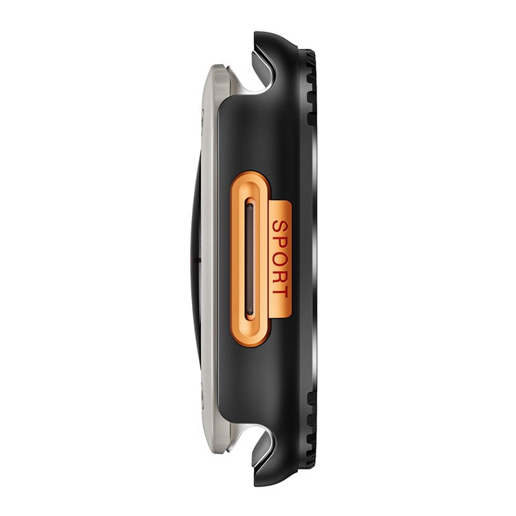 Metal Case for Apple Watch Series 9 / 8 / 7 45mm Sport Watch Protective Cover - Black