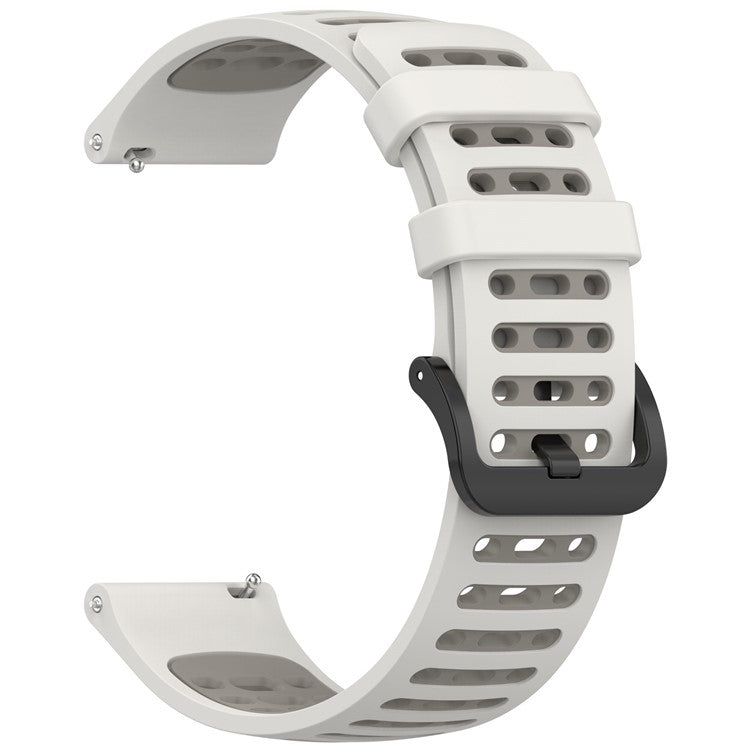 For Xiaomi Watch S4 / Keep Watch Pilot 1 Watchband 22mm Dual Color Silicone Strap - White / Grey