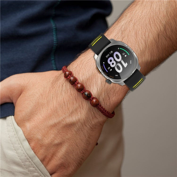 For Xiaomi Watch S4 / Keep Watch Pilot 1 Watchband 22mm Dual Color Silicone Strap - White / Grey