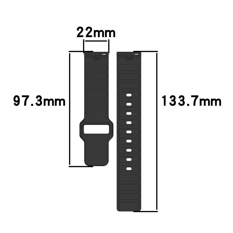 Silicone Strap for Samsung Galaxy Watch3 45mm  /  Galaxy Watch 46mm  /  Gear S3 Classic Universal 22mm Dual Color Watch Band - Black+White
