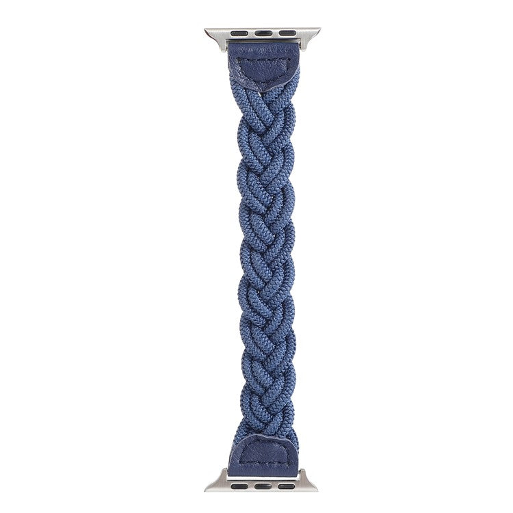 Elastic Woven Watch Band Replacement for Apple Watch Series 10 42mm / 9 8 7 41mm / 6 5 4 SE SE (2022) SE (2023) 40mm / 3 2 1 38mm - Dark Blue