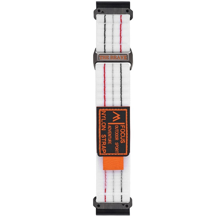 For Garmin Fenix 7 / Fenix 7 Pro Nylon Sport Band QuickFit 22mm Adjustable Replacement Strap - White