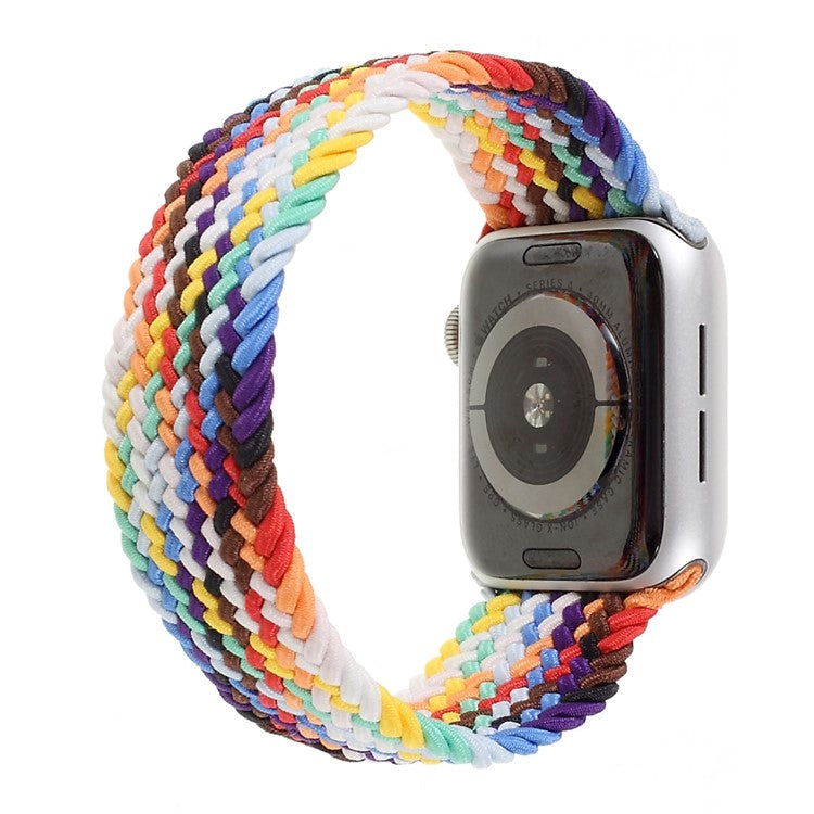 Elastic Nylon Watch Band Replacement Watch Strap 24mm for Apple Watch Ultra 49mm / Ultra 2 49mm / Series 9 45mm / SE (2023) 44mm / Series 8 / 7 45mm 6 / 5 / 4 / SE / SE (2022) 44mm, Series 3 / 2 / 1 42mm [Size: M] - Multi-color