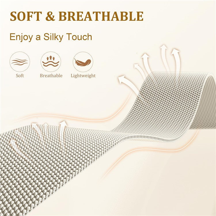 For Huami Amazfit Pop Pro Milanese Band Electroplated Stainless Steel Magnetic Watch Strap with X-Shaped Connector - Starlight