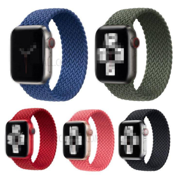 Elastic Nylon Watch Band Replacement Watch Strap 24mm for Apple Watch Series 10 42mm / 9 8 7 41mm / 6 5 4 SE SE (2022) SE (2023) 40mm / 3 2 1 38mm [Size: L] - Sky Blue