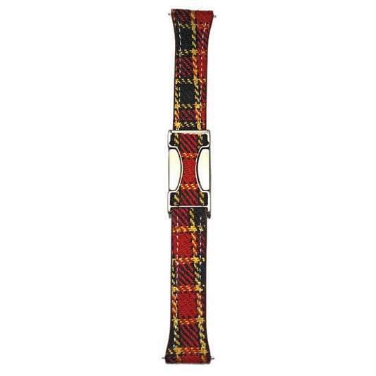 22mm Strap for Huawei Watch GT 5 46mm / Watch 4 Pro / Watch 4 Magnetic Buckle Plaid Texture Wool Band - Red