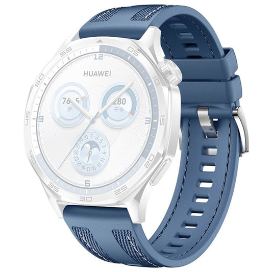 20mm Nylon Silicone Watch Band For Huawei Watch GT 3 Pro 43mm  /  GT 3 42mm  /  GT 2 42mm  /  Watch 2 Replacement Strap - Grey Blue