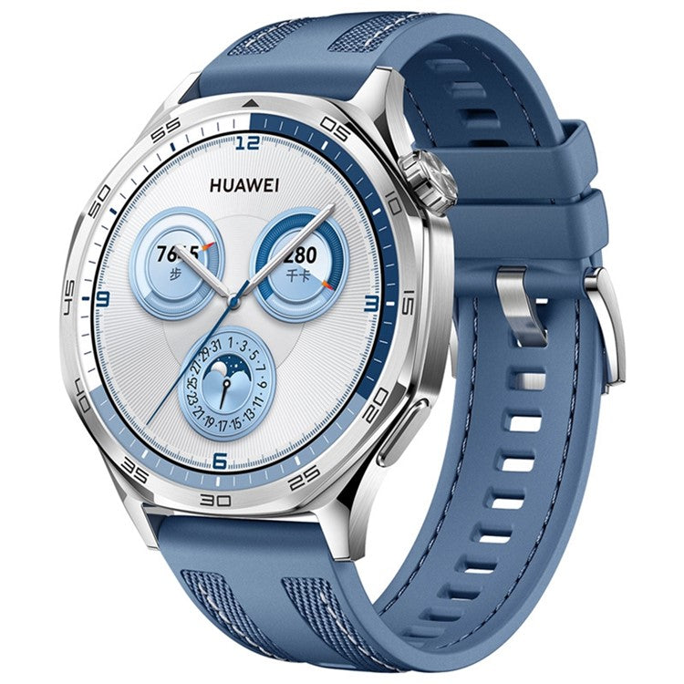 22mm Nylon Silicone Watch Band For Huawei Watch GT 5 Pro 46mm  /  GT 5 46mm  /  GT 4 46mm  /  GT 3 Pro 46mm  /  GT 3 46mm Replacement Strap - Grey Blue