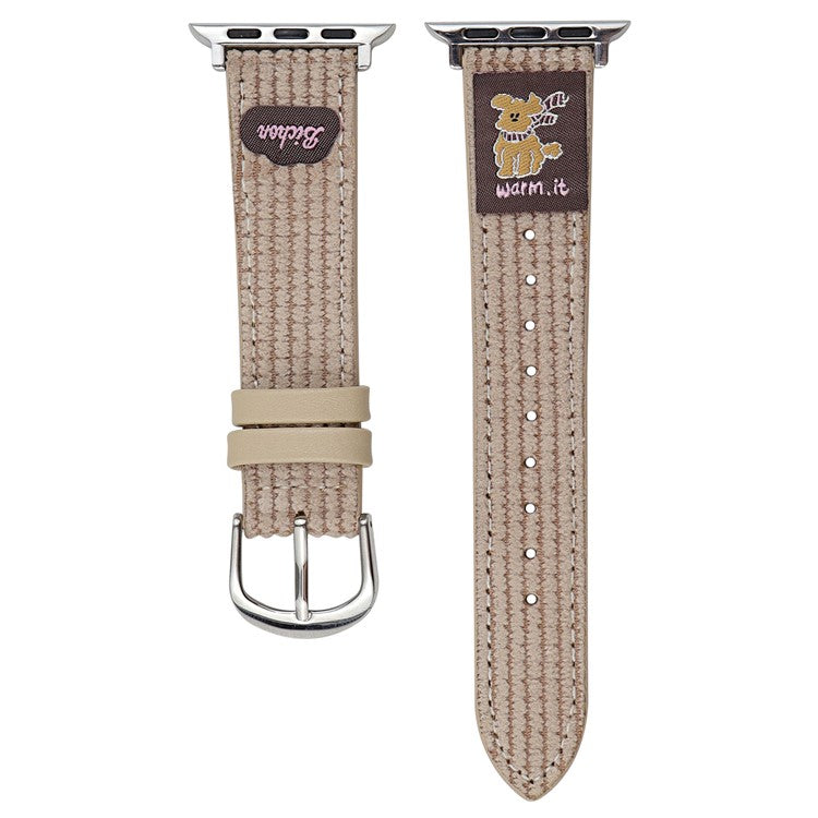 Waffle Texture Nylon Watch Band for Apple Watch Series 10 46mm  /  Ultra 2  /   Ultra 49mm  /  9 8 7 45mm  /  SE (2023) SE (2022) SE 6 5 4 44mm  /  3 2 1 42mm - Apricot