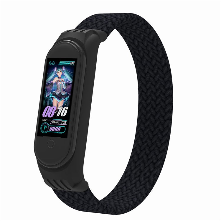 Elastic Nylon Wristband Watch Strap [Size: M] for Xiaomi Mi Band 5 / 4 / 3 - Black