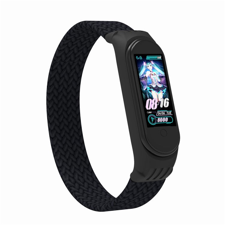 Elastic Nylon Wristband Watch Strap [Size: M] for Xiaomi Mi Band 5 / 4 / 3 - Black