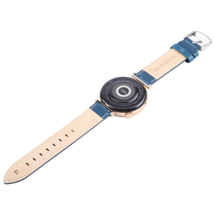 For Garmin Lily 2 Active / Lily 2 Wrist Strap 14mm Top Layer Cowhide Leather Watch Band - Blue