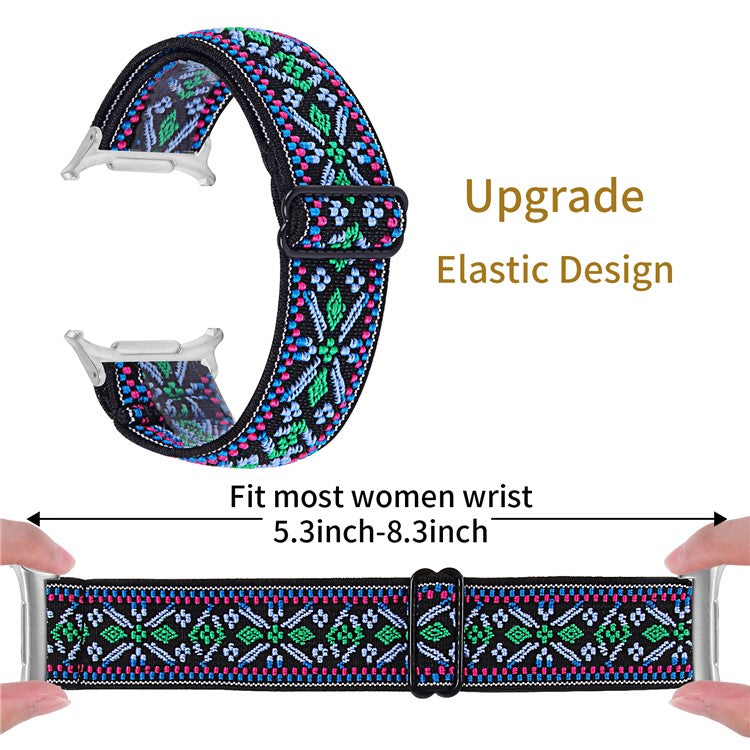For Samsung Galaxy Watch Ultra 47mm Watch Band with Silver Connector, Adjustable Elastic Wrist Strap - #19