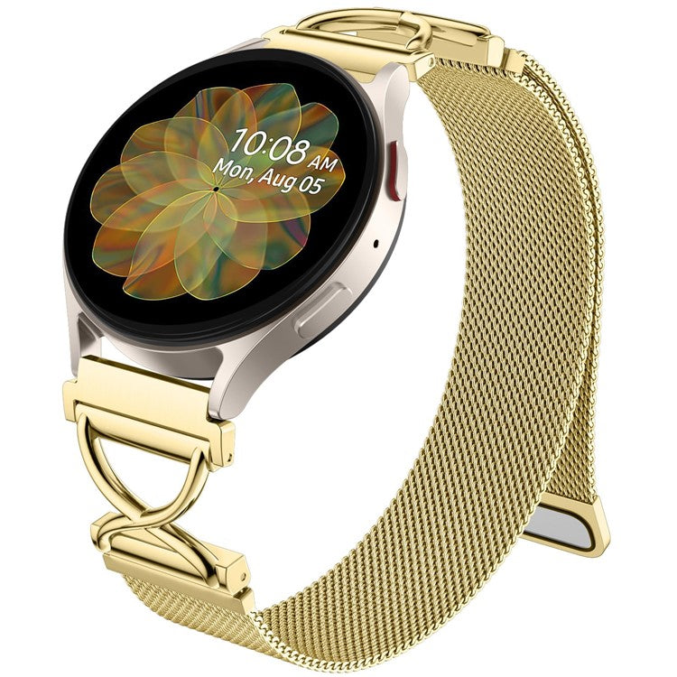 Milanese Band For Coros Apex 42mm Electroplated Stainless Steel Magnetic Watch Strap with X-Shaped Connector - Gold