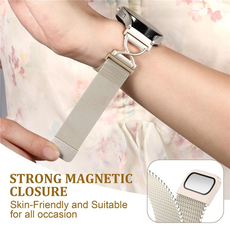 Milanese Band For Verizon Gizmo Watch 3 Electroplated Stainless Steel Magnetic Watch Strap with X-Shaped Connector - Starlight