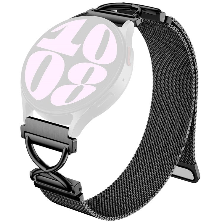 For Gabb Watch 2 Milanese Band Electroplated Stainless Steel Magnetic Watch Strap with X-Shaped Connector - Black