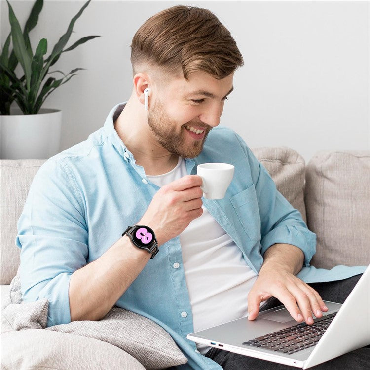 For Gabb Watch 2 Milanese Band Electroplated Stainless Steel Magnetic Watch Strap with X-Shaped Connector - Black