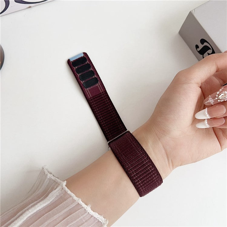 Nylon Strap for Apple Watch Series 10 Ultra 9 8 7 SE 6 5 4 3 2 1 46mm 49mm 45mm 44mm 42mm Wave Texture Watch Band - Wine Red