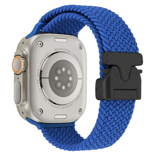 Wrist Strap for Apple Watch Series 10 9 8 7 SE 6 5 4 3 2 1 42mm 41mm 40mm 38mm Parachute Buckle Nylon Braided Watch Band - Blue