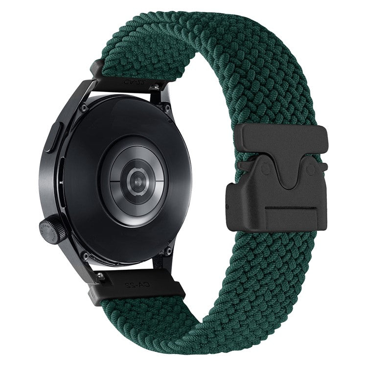 20mm Universal Wrist Strap Parachute Buckle Nylon Braided Smart Watch Band - Jungle Green