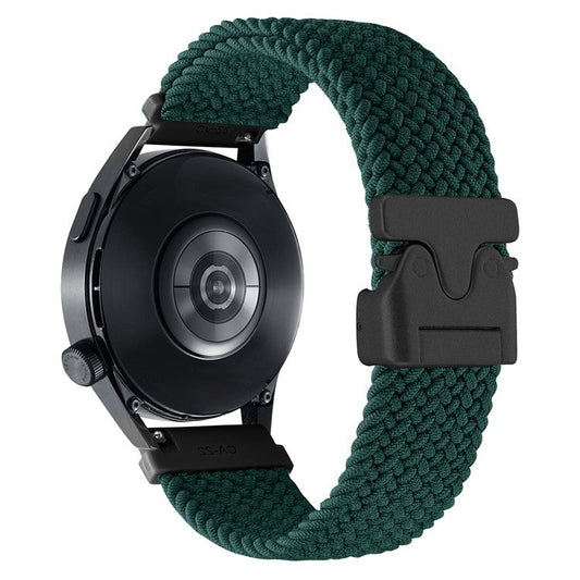 20mm Universal Wrist Strap Parachute Buckle Nylon Braided Smart Watch Band - Jungle Green