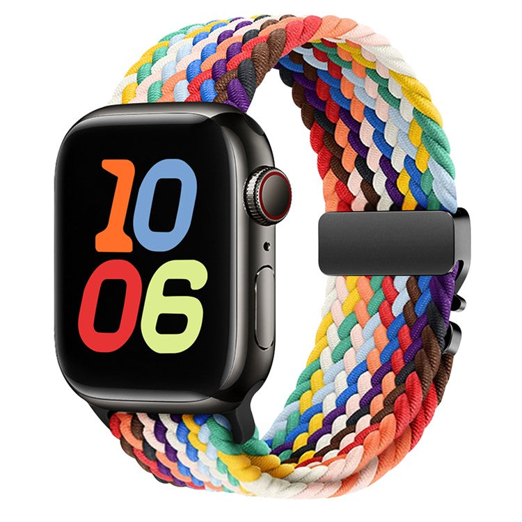 Nylon Strap for Apple Watch Series 10 Ultra 9 8 7 SE 6 5 4 3 2 1 46mm 49mm 45mm 44mm 42mm Parachute Buckle Watch Band - Rainbow