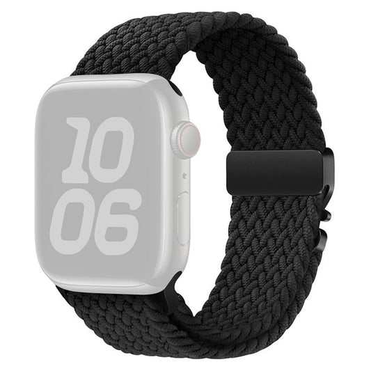 Nylon Strap for Apple Watch Series 10 Ultra 9 8 7 SE 6 5 4 3 2 1 46mm 49mm 45mm 44mm 42mm Parachute Buckle Watch Band - Black