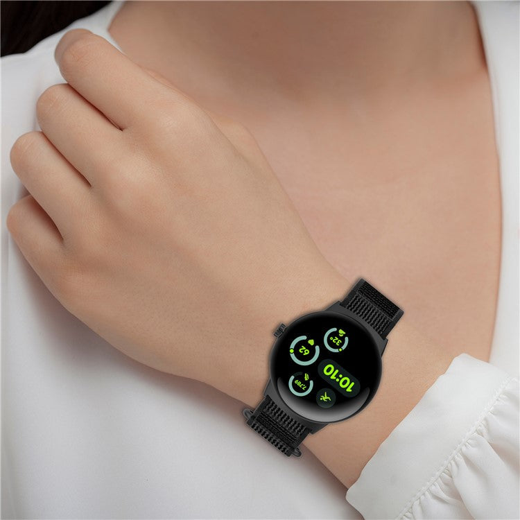Watch Band for Google Pixel Watch 3 41mm / Pixel Watch 2 / Pixel Watch Adjustable Nylon Loop Strap - Yellow+Grey