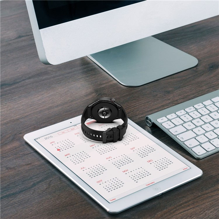 For Huawei Watch GT 5 Pro 46mm Silicone Strap Adjustable Length Replacement Band - Ivory White