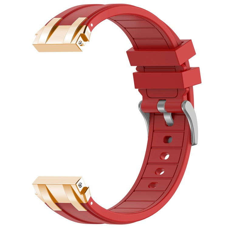 For Samsung Galaxy Watch4 40mm / 44mm / Huawei Watch GT 3 Pro 43mm Watch Band 20mm Royal Oak Style Silicone Strap Gold Metal Buckle - Red