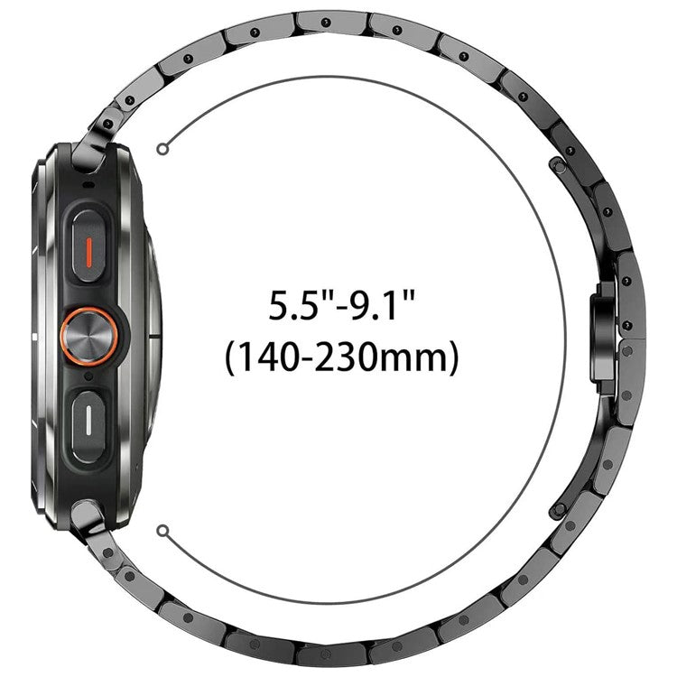 For Samsung Galaxy Watch Ultra 47mm Butterfly Buckle Titanium Alloy Watch Band - Black