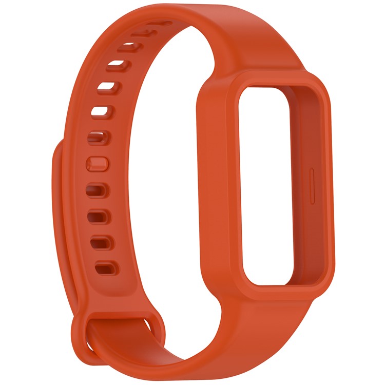 For Xiaomi Smart Band 9 Active / Redmi Band 3 Watch Band Soft Silicone Strap with Watch Case - Orange