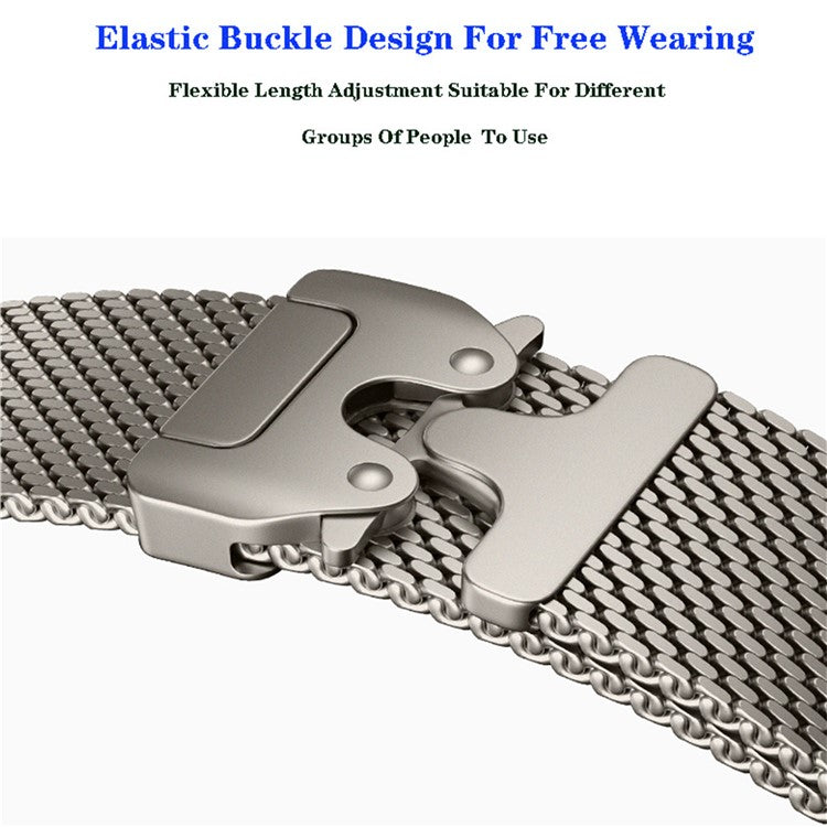 Watch Band For Apple Watch Series 10 9 8 7 SE 6 5 4 3 2 1 42mm 41mm 40mm 38mm Umbrella Buckle Electroplated Stainless Steel Strap - Titanium