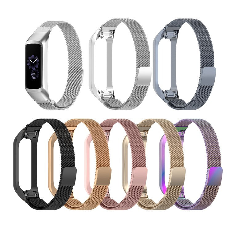 Milanese Stainless Steel Smart Watch Strap for Samsung Galaxy Fit2 SM-R220 - Black