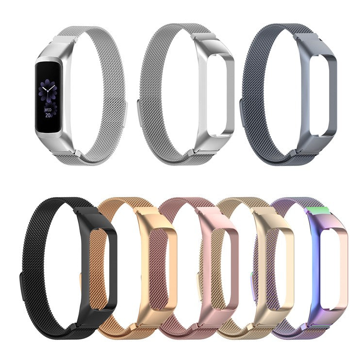 Milanese Stainless Steel Smart Watch Strap for Samsung Galaxy Fit2 SM-R220 - Black