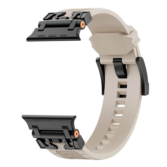KALEBOL Armor TPU Watch Strap for Apple Watch Series 10 Ultra 9 8 7 SE 6 5 4 3 2 1 46mm 49mm 45mm 44mm 42mm Wrist Band - Black+Starlight