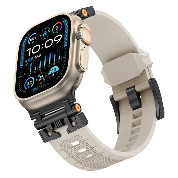 KALEBOL Armor TPU Watch Strap for Apple Watch Series 10 Ultra 9 8 7 SE 6 5 4 3 2 1 46mm 49mm 45mm 44mm 42mm Wrist Band - Black+Starlight