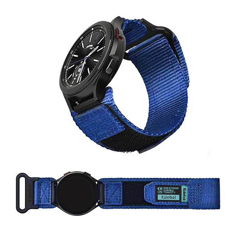 KALEBOL 22mm Nylon Watch Strap for Samsung Galaxy Watch3 45mm / Huawei Watch GT 5 46mm / GT 5 Pro 46mm Wrist Band with Magic Tape - Blue