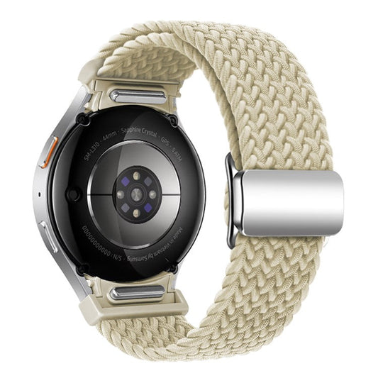 KALEBOL Magnetic Watch Strap for Samsung Galaxy Watch FE 40mm / Watch7 / 6 / 6 Classic / 5 / 5 Active / 5 Pro / 4 / 4 Classic / 4 Active Braided Band - Starlight