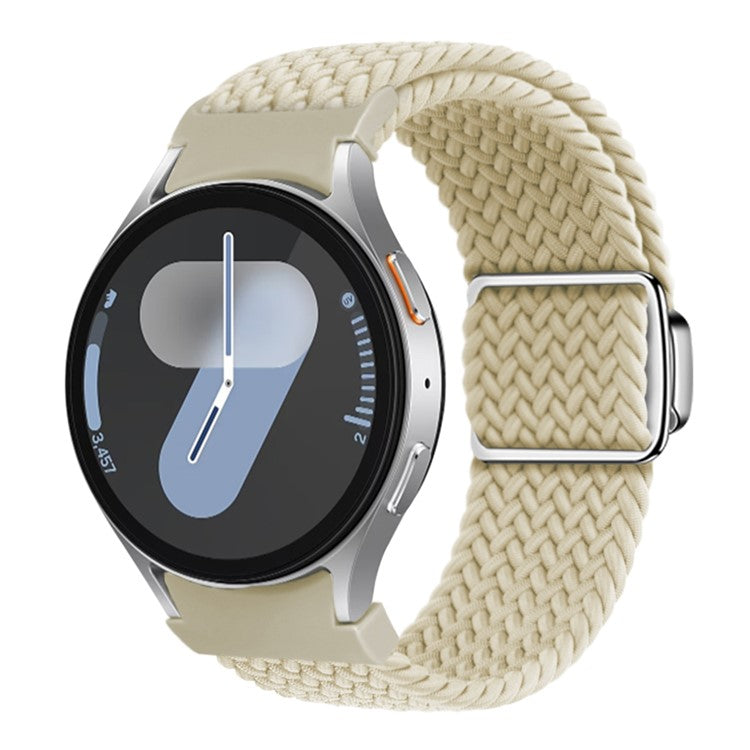 KALEBOL Magnetic Watch Strap for Samsung Galaxy Watch FE 40mm / Watch7 / 6 / 6 Classic / 5 / 5 Active / 5 Pro / 4 / 4 Classic / 4 Active Braided Band - Starlight