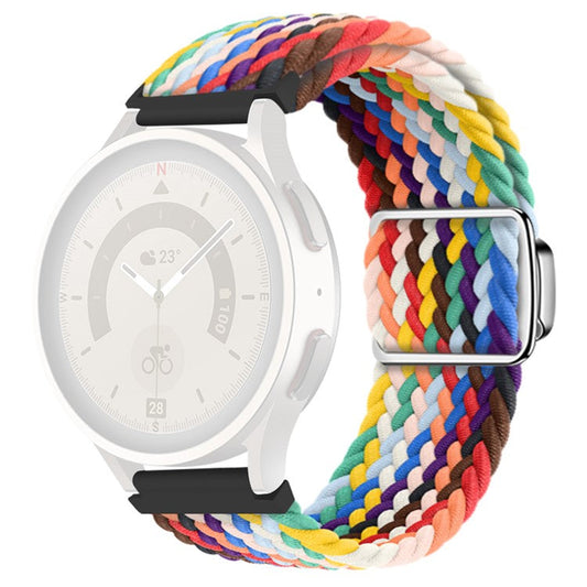 KALEBOL 22mm Magnetic Watch Strap for Samsung Galaxy Watch3 45mm / Huawei Watch GT 5 46mm / GT 5 Pro 46mm Nylon Band - Official Rainbow