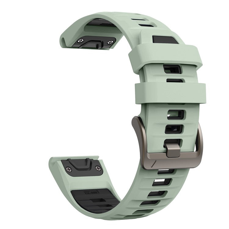 KALEBOL QuickFit 22mm Watch Strap for Garmin Fenix 7 Pro / 7 / 6 Pro Dual Color Silicone Wrist Band - Mint Green+Black
