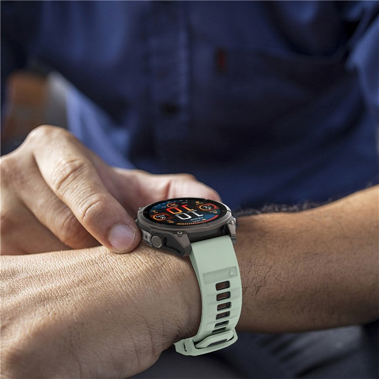 KALEBOL QuickFit 22mm Watch Strap for Garmin Fenix 7 Pro / 7 / 6 Pro Dual Color Silicone Wrist Band - Mint Green+Black