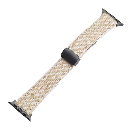 Genuine Cow Leather+Wool Watch Band for Apple Watch Series 10 Ultra 9 8 7 SE 6 5 4 3 2 1 46mm 49mm 45mm 44mm 42mm Wrist Strap - Yellow
