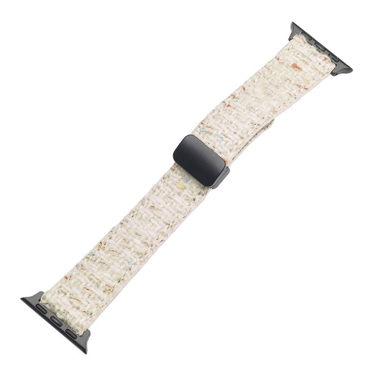Genuine Cow Leather+Wool Watch Band for Apple Watch Series 10 Ultra 9 8 7 SE 6 5 4 3 2 1 46mm 49mm 45mm 44mm 42mm Wrist Strap - Beige