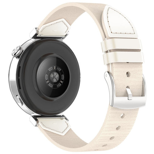 Nylon + Denim Strap for Huawei Watch GT 5 Pro 42mm / GT 5 41mm / GT 4 41mm Universal 18mm Watchband - White