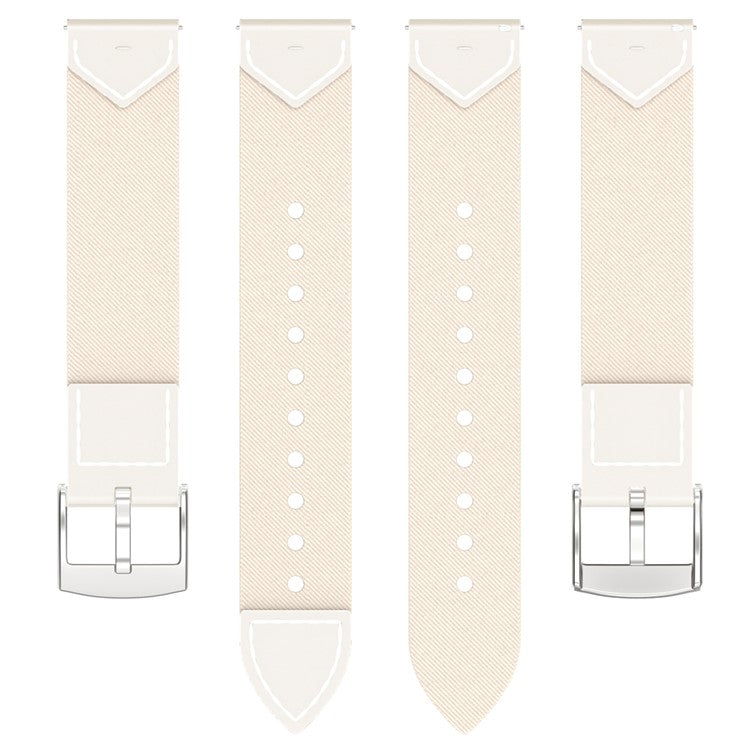 Nylon + Denim Strap for Huawei Watch GT 5 Pro 42mm / GT 5 41mm / GT 4 41mm Universal 18mm Watchband - White