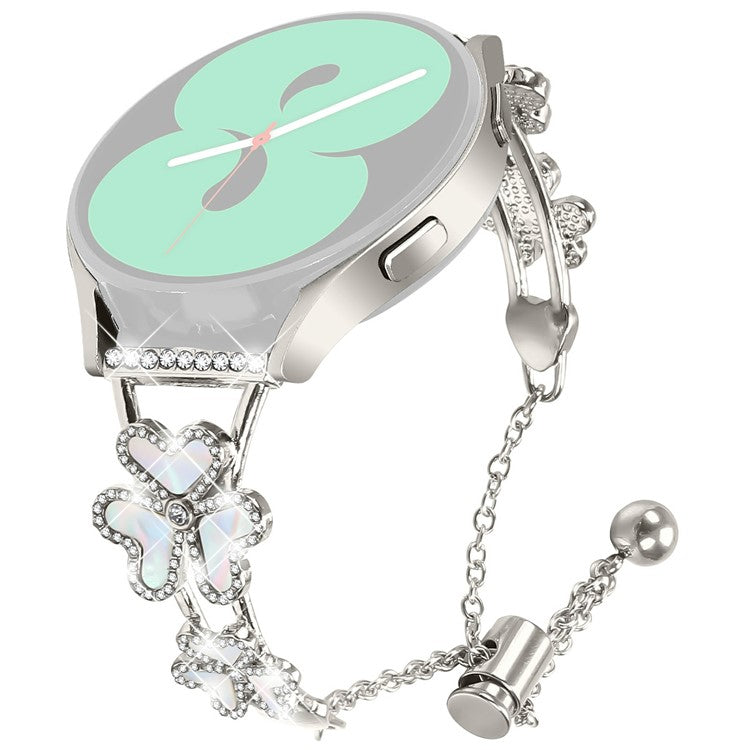 Metal Band Heart Clover Decor For Samsung Galaxy Watch 42mm Watch Strap Replacement - Starlight